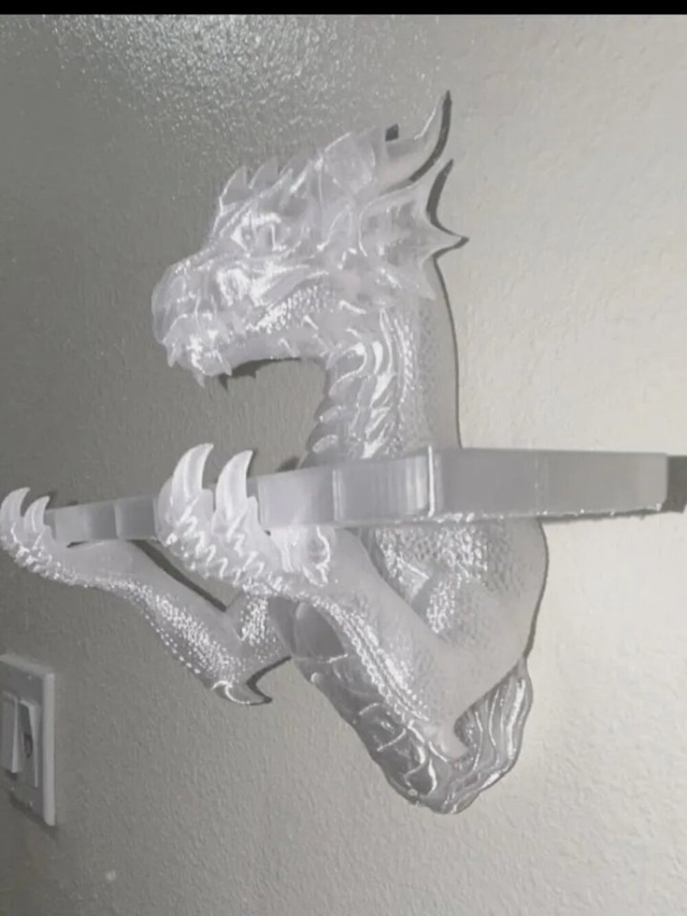 3D Printed Dragon Wall Shelf | Fantasy Grimoire Guardian Decor